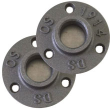 Malleable Iron Pipe Fittings Black Floor Flanges with 4 holes